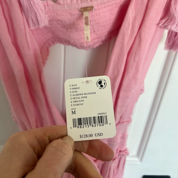 Free People Santa Maria Maxi Dress SZM Petal Pink NWT - Picture 12 of 12